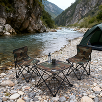Ensemble de table pliante d'extérieur moderne et légère en acier au carbone, table de pique-nique, chaise de camping, utilisation au stade, durable en extérieur