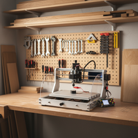 Nouvelle Mini-Fraiseuse CNC Zhong Hua Jiang 3018, 3 Axes, 300x180x45mm, 300W, Graveur de Bureau Mach3 pour Découpe Simple du Bois et du Métal