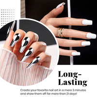 ZRKGEL OEM 15ml Gel Polish Solide Super Noir Blanc à Marque Privée, Peinture à Ongles Française, Gel UV Non Toxique, Tenue Longue Durée 40 Jours