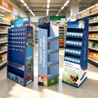 Présentoirs de comptoir multi-grilles en PVC expansé imprimés sur mesure pour PDQ, idéaux pour les supermarchés, les magasins de détail et les snacks