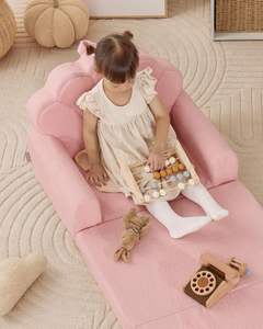 أريكة سرير TenderPlayful للأطفال الصغار قابلة للطي من الإسفنج بتصميم مخصص على شكل صدفة باللون الوردي - Product Image 6