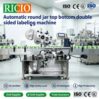 Machine d'étiquetage automatique double face RICIO pour boîtes et bouteilles, personnalisable OEM, pour cosmétiques