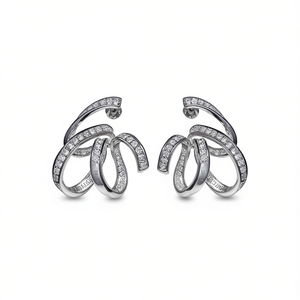 Orecchini a perno da donna con accenti in pietra e design avvolgente, gioielli di moda moderni - Product Image 1