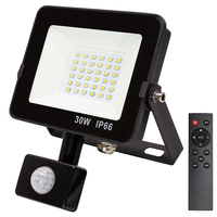 Projecteur extérieur intelligent à induction PIR étanche IP66 30W 50W 100W en aluminium pour jardin et mur, certifié CE RoHS UKCA RCM