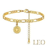Vente en gros de chaînes de cheville torsadées de style italien plaquées or 18 carats, avec breloque des 12 constellations du zodiaque, bracelet de cheville pour femmes