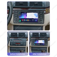 Radio Mobil Android Auto Mekede 7 inci, Mendukung WiFi, BT, GPS, Peta, 4G LTE untuk Universal BMW E46 dengan CD DVD