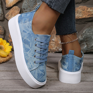 Zapatillas Planas de Mezclilla con Cordones para Mujer, Estilo Casual, Tallas Grandes, Nueva Tendencia de Moda Otoño 2026 - Product Image 4