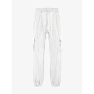 กางเกงคาร์โก้เอวยางยืดระบายอากาศได้ดีสำหรับผู้ชายในฤดูร้อน กางเกงทำงานลำลองมีกระเป๋า กางเกงโพลีเอสเตอร์น้ำหนักเบา - Product Image 2