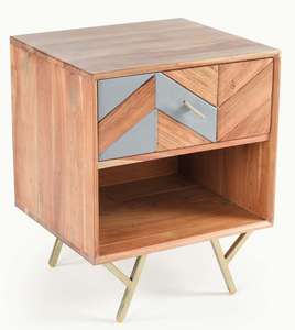 Table de chevet minimaliste en bois avec tiroir de rangement, meuble de chambre à coucher pour chambre, salon, hôtel, appartement - Product Image 1