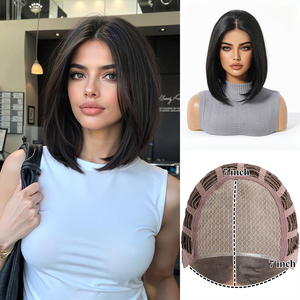 Wholesale 7x7 Synthetic Mono Lace Front <strong>Wig</strong> Straight Heat Resistant Glueless Lace Frontal <strong>Wig</strong> Futura Fiber Monofilament <strong>Wigs</strong> - Product Image 4