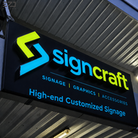 Enseigne LED personnalisée EZD pour extérieur, lettres en relief 3D, signalétique lumineuse pour devanture de magasin, enseignes en acrylique pour logo de boutique ou entreprise