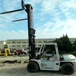 Original Japan TCM FD70 Counter Balance Forklift 7ton Lifting Diesel <b>Engine</b> Used Condition Internal Combustion 6m <b>Lift</b> FWD - Product Image 1