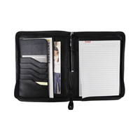  Portafolio de Cuero A4 Personalizado para Hombre, con Cierre, para Archivos, Productos de Arte, Documentos de Negocios, Carpeta para Libros, con Bolsillos