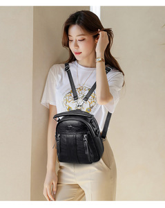 Sac à dos multifonctionnel personnalisé en usine, sac à dos pour ordinateur portable tendance, sac à dos polyvalent en cuir PU pour filles, sac d'école pour adolescentes - Product Image 3