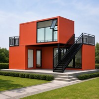 Maison conteneur préfabriquée moderne et portable de 20 pieds, assemblage rapide, bureau commercial, boutique éphémère, fenêtre personnalisée, garantie de 5 ans