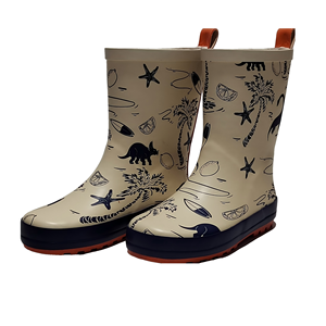 Trẻ Em Dino In Trẻ Em Kẹo Cao Su Màu Be Mưa Khởi Động Bán Buôn Không Trượt Đám Mây Khởi Động Không Thấm Nước Cho Bé Trai - Product Image 3