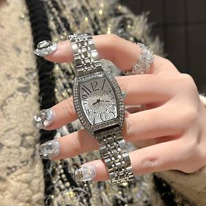 ベストセラーの女性用腕時計、長方形ケース、本革ストラップ、クォーツムーブメント、ステンレススチールケース、ファッションダイヤモンドウォッチ - Product Image 2