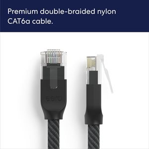 Câble Ethernet Cat6 sans nœuds <span class=keywords><strong>Cable</strong></span> Matters 10 Gbit/s – Contact en laiton mâle/femelle, application UHF, 25 pieds, noir - Product Image 3