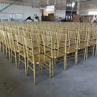 Chaise Chiavari en résine plastique dorée de haute qualité pour banquets, mariages, événements et hôtels, capacité 300 kg, vente en gros
