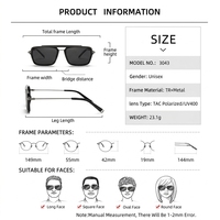 Lunettes de soleil polarisées unisexes classiques, tendance et de qualité supérieure, avec monture carrée en métal hybride Sunray, protection anti-reflets UV400