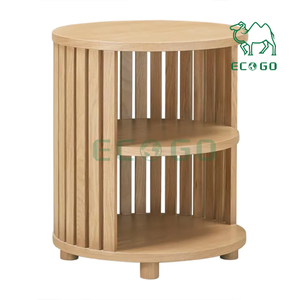Large Round <strong>Bedside</strong> <strong>Table</strong> With Wheels Bamboo Wooden <strong>Slim</strong> Tall Design 3 Tiers <strong>Bedside</strong> <strong>Table</strong> - Product Image 3