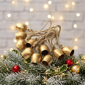 LORD Gold Plated <b>Brass</b> <b>Bells</b> Wind Chime Hanging Ornament Round Shape Polished Music Theme Christmas Home Decoration - Product Image 2