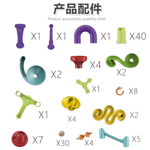 Juego de carreras de plástico de 113 Uds. para niños, pista de mármol, laberinto, Carrera y aprendizaje STEM, bloques de construcción, juguetes para niños - Product Image 2