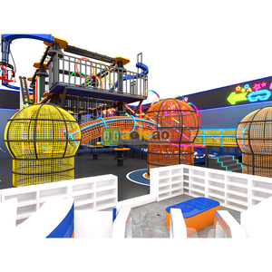 Aoleao Custom Neon Sports Trampoline Park with <b>Slide</b> Set Activity Play Zone for Kids Shopping Mall CE TUV Certified - Product Image 1