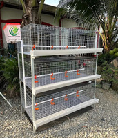 Cage à poulets de chair multi-niveaux de type H à trois couches, système automatique, en acier galvanisé neuf, haute résistance à la corrosion, longue durée de vie