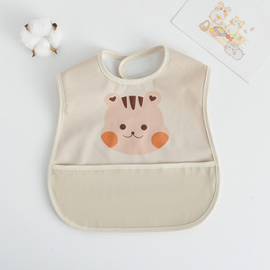 Stampa con testina di animale morbida per bambini con pettorina regolabile con chiusura a scatto impermeabile e confortevole per i mangiatori disordinati per bambini con bavaglino senza maniche - Product Image 6