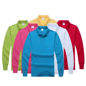Kaus Polo Golf Wanita Pria dan Wanita, Kaus Kasual Kualitas Tinggi Ukuran Besar dengan Cetak Bordir Logo Polos Polos Lengan Panjang untuk Pria