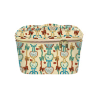Nouveauté Trousse de maquillage motif floral avec poignée Sac à cosmétiques en nylon étanche Grande capacité Train Case Cosmetic Case