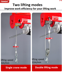Fourniture directe d'usine PA1000 30M/15M 250/450kg Mini palans électriques à câble métallique avec grue de levage de poulie de chariot à 4 roues 1T - Product Image 3