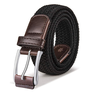 Su misura di alta qualità <span class=keywords><strong>marrone</strong></span> scuro elastico elasticizzato <span class=keywords><strong>cintura</strong></span> da caffè tela intrecciata cinture per gli uomini - Product Image 1