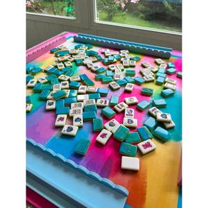 Luxuriöses Acryl-Amerikanisches Mahjong <span class=keywords><strong>90</strong></span> Jahre Green Lucky Serie 160 Steine für Erwachsene Vier Spieler Anpassbare Geschenkbox - Product Image 4