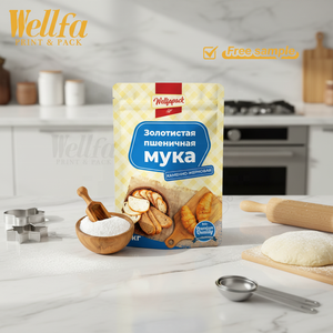 كيس تغليف من رقائق الألومنيوم مخصص سعة 1 كجم، عالي الحاجز، صالح للطعام، لتعبئة الحبوب ودقيق القمح، كيس مايلر قابل لإعادة الإغلاق بسحاب وقاعدة ثابتة - Product Image 1