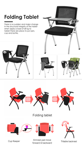 For Vaseat M3-SY Modern Foldable Fabric Lift <strong>Chair</strong> with Adjustable Backrest Student <strong>Study</strong> <strong>Chair</strong> for Classroom School Home Office - Product Image 5