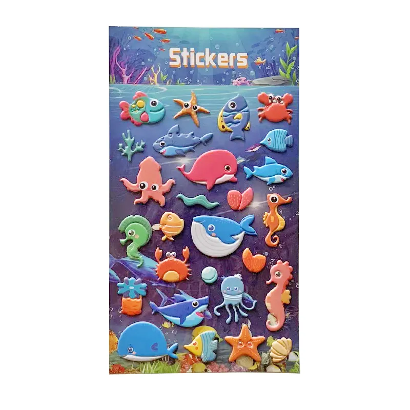 Wholesale Promotional 3D Bubble Stickers Cartoon Animals 3D Stickers bubble stickers