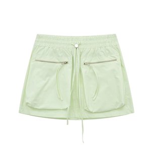 All'ingrosso della fabbrica Oem Custom delle donne Top abito corto alla moda con cerniera verde a maniche corte camicia con coulisse <span class=keywords><strong>pantaloni</strong></span> - Product Image 2