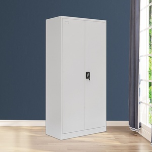 Armoire de bureau double usage en acier, armoire de rangement moderne multi-usages pour personnel, casier avec panneaux en bois et métal épaissi - Product Image 3