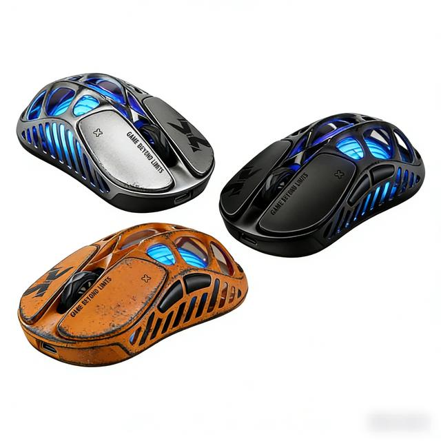 Gravastar Mercury X & X Pro Wireless Gaming Mouse PAW 3950 Galaxy Black and Silver with 1k or 8khz Receiver