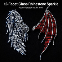 Fabricant vérifié YZX, design personnalisé de transfert thermique avec strass en forme d'ailes d'ange et de démon à coller à chaud