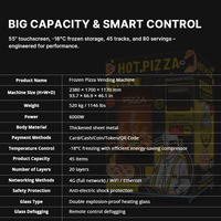 Máquina Expendedora de Pizza Inteligente Automática Grabot con Pantalla de 55 Pulgadas, Control por IA, Integración con la Nube y Monitoreo Remoto