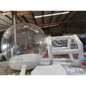 Campeggio all'aperto trasparente gonfiabile bolla tenda sferica chiara casa giardino con soffiatore libero