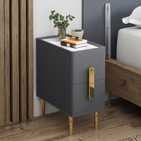 Table de chevet en bois intelligente moderne lumière LED USB charge sans fil haut-parleur Bluetooth tiroir caché pour tables de chevet de chambre