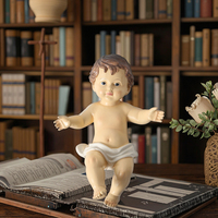 Petite résine religieuse peinte à la main thème de l'amour saint enfant bébé jésus mangeoire saint figurine ornement de pâques