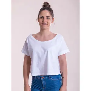 Camiseta corta de algodón para mujer y merchandising personalizado de arte - Product Image 1