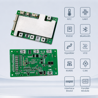 BMS LiFePO4 avec 16S 51.2V 25A, Bluetooth, RS485, communication par un seul fil, fonction de charge et d'équilibrage pour packs de batteries au lithium 48V