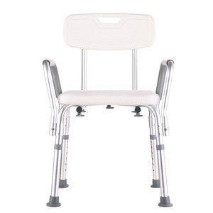 Chaise de douche Ji Fukang en alliage d'aluminium avec accoudoirs et dossier, tabouret de bain antidérapant de grande taille pour la sécurité des personnes âgées dans la salle de bain - Product Image 1