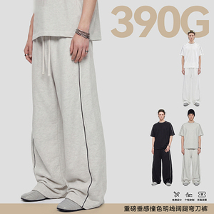 กางเกงวอร์มขาบานทรงสกิมิทาร์ แต่งตะเข็บตัดกัน ผ้าเนื้อหนานุ่ม ใส่สบาย เหมาะสำหรับออกกำลังกาย ใส่ทำงาน ใส่ในชีวิตประจำวัน รับสั่งทำลายพิมพ์ปัก - Product Image 3